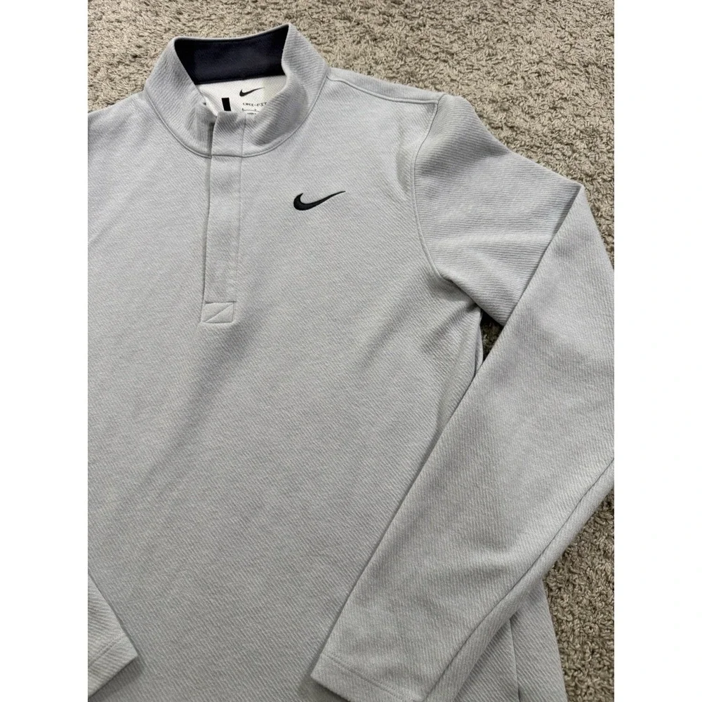 Nike Dri-FIT Golf Pullover Gray Black 1/4 Zip Long‎ Sleeve Men's Athleisure S